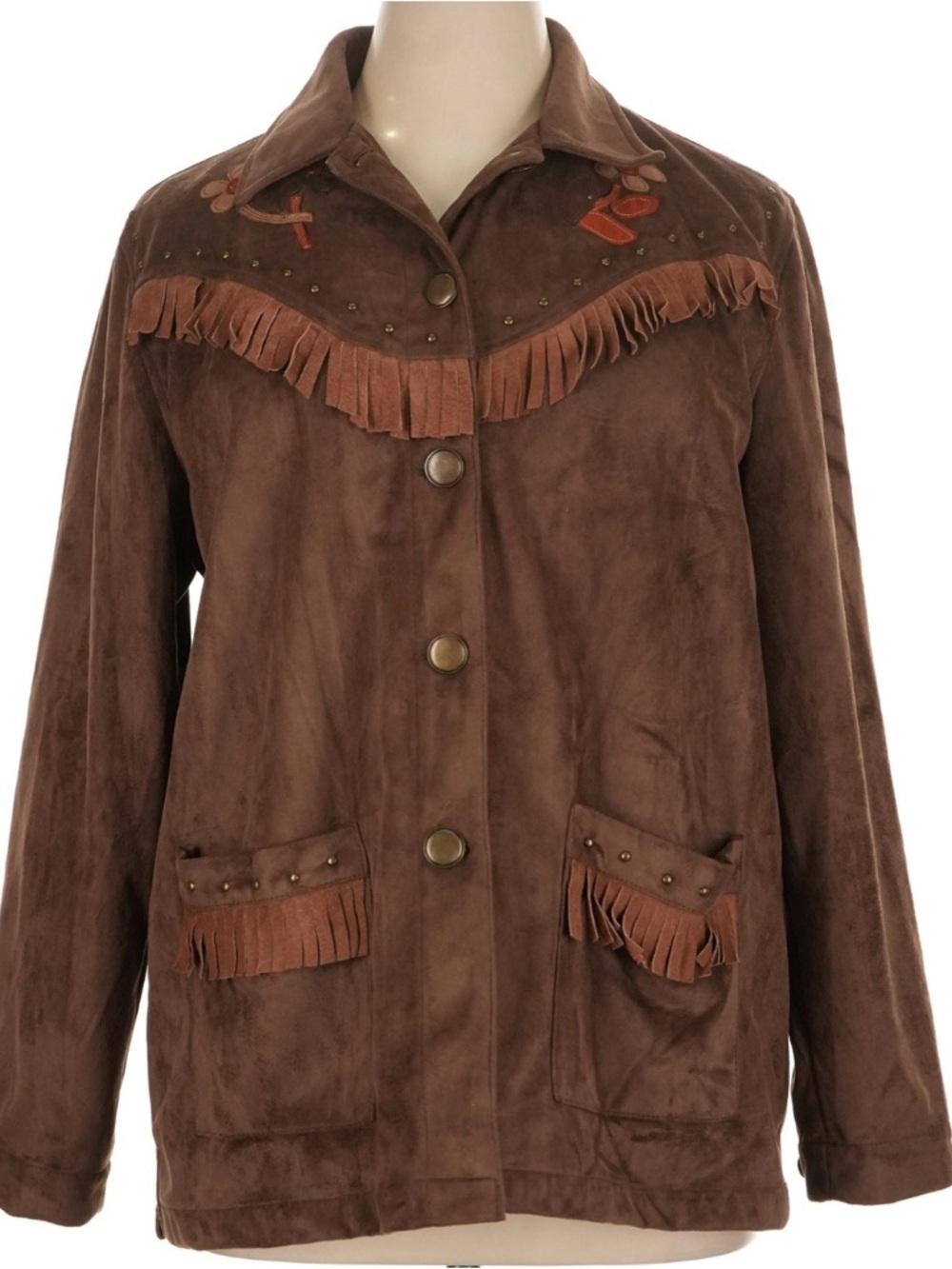 Bit & Bridle Suede-Look Western Fringe Jacket